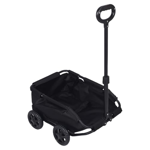 Fabater Haustier-Kinderwagen mit 4 Rädern, zusammenklappbarer, ziehbarer Haustierwagen für kleine Hunde und Katzen, multifunktionaler tragbarer Haustier-Kinderwagen für Reisen, Einkaufen, (Black) von Fabater