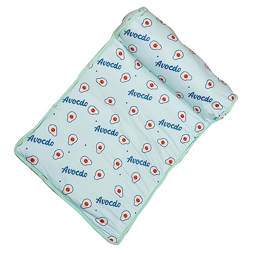 Fabater Haustier-Kühlmatte, Waschbar, Leicht zu Reinigen, Bequeme Eisseide, Niedliches Muster, Hunde-Kühlkissen, Verhindert Verrutschen, mit Kissen für den Sommer (36 x 25 m/14,2x9,8in) von Fabater