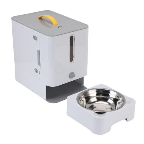 Fabater Haustiernahrungspenser, Katzenfuttermittel mit Klarem Fenster und Schüssel, Große Kapazität Tiernahrungsbehälter, Katzenhund -Food -Lagerstation für Innenräume, Outdoor (Grey) von Fabater