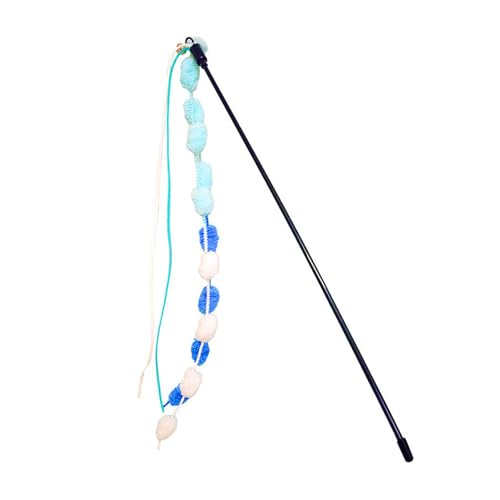 Fabater Katzen-Zauberstab-Spielzeug, Verbessert die Koordination, Stimuliert den Jagdinstinkt, Interaktiver Katzen-Zauberstab mit Quaste für Kätzchen (Blue) von Fabater