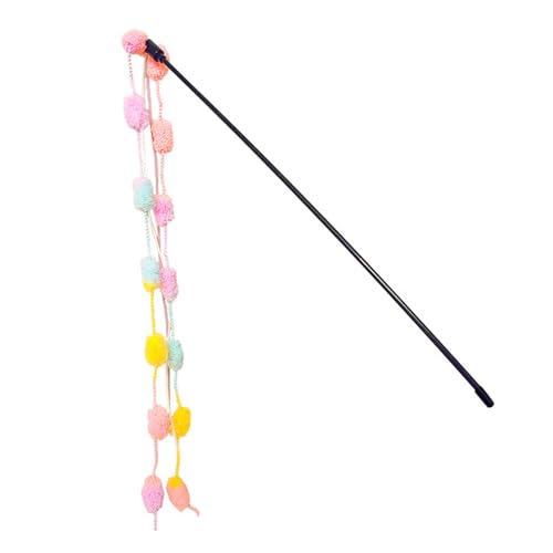 Katzen-Zauberstab-Spielzeug, Verbessert die Koordination, Stimuliert den Jagdinstinkt, Interaktiver Katzen-Zauberstab mit Quaste für Kätzchen (Rosa) von Fabater