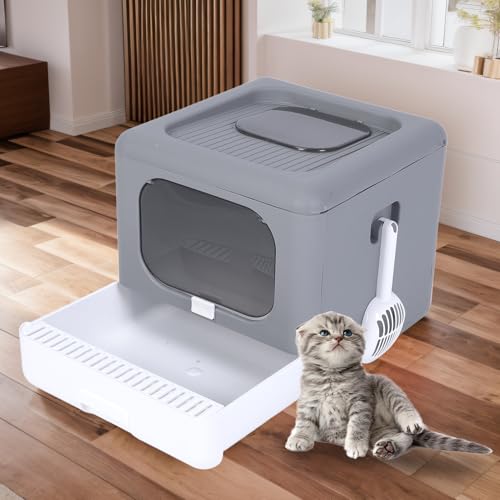 Faltbare Katzentoilette mit Deckel, Großer Vordereingang, Oberer Ausgang, Schubladenartige Geschlossene Katzentoilette, Katzentoilette mit Katzenstreuschaufel, 40 X 44 X 39 cm Faltbare Katzentoilette mit Deckel, Großer Vordereingang, Oberer Ausgang, Schubladenartige Geschlossene Katzentoilette, Katzentoilette mit Katzenstreuschaufel, 40 X 44 X 39 cm von Fabater