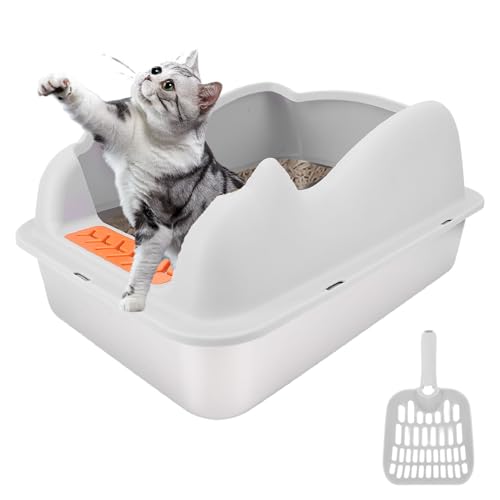 Geschlossener Edelstahlkatze Katzentoilette mit Deckel, Extra Großer Katzentoilette für Maxe 10 Kg Katzen, Metalldrüsenschachtel Hochseitig, Anti-Urin-Leckage, Einfache Reinigung Geschlossener Edelstahlkatze Katzentoilette mit Deckel, Extra Großer Katzentoilette für Maxe 10 Kg Katzen, Metalldrüsenschachtel Hochseitig, Anti-Urin-Leckage, Einfache Reinigung von Fabater