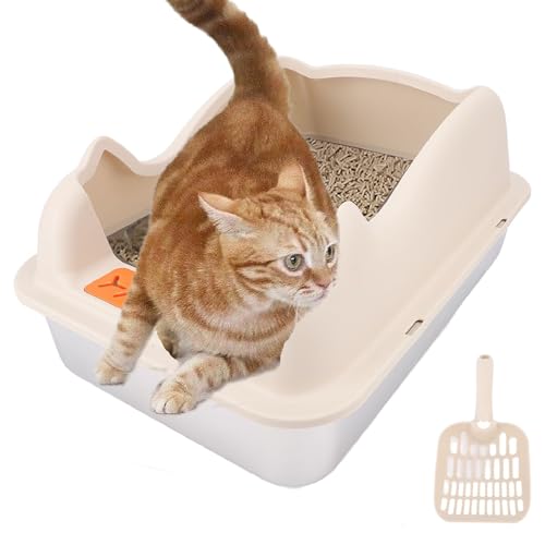 Geschlossener Edelstahlkatze Katzentoilette mit Deckel, Extra Großer Katzentoilette für Maxe 10 Kg Katzen, Metalldrüsenschachtel Hochseitig, Anti-Urin-Leckage, Einfache Reinigung Geschlossener Edelstahlkatze Katzentoilette mit Deckel, Extra Großer Katzentoilette für Maxe 10 Kg Katzen, Metalldrüsenschachtel Hochseitig, Anti-Urin-Leckage, Einfache Reinigung von Fabater