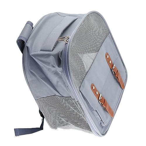 Haustier-Reiserucksack, Haustier-Tragetasche, Netz-Design, Großes Fassungsvermögen, Wasserdichtes PVC und Oxford-Stoff für Katzen Zum Reisen oder Spazierengehen (Blue) von Fabater
