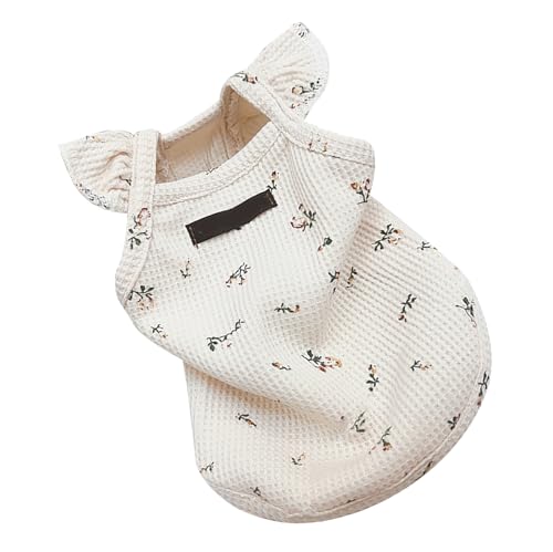 Haustier-Sommer-Shirt, Hunde-Bottom-Shirt, Bequem, Niedliches Blumenmuster, Modisch für Welpen und Katzen (XL) von Fabater