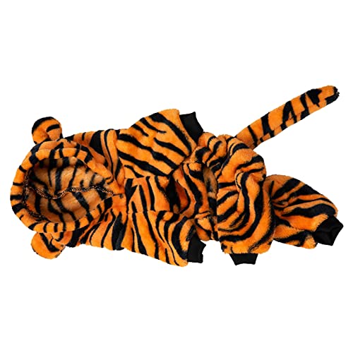 Haustier-Tiger-Kapuzenpullover, Haustier-Kostüm-Kleidung, Schön und Weich, Verhindert Haarausfall, Auffällige Farbe, Korallen-Fleece für Kleine Hunde und (XL) von Fabater