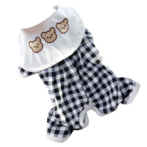 Haustierkleidung, Kariertes Muster, 4-beinig, Stilvolle Kleidung für Kleine Hunde, Polyester für Zuhause (S) von Fabater