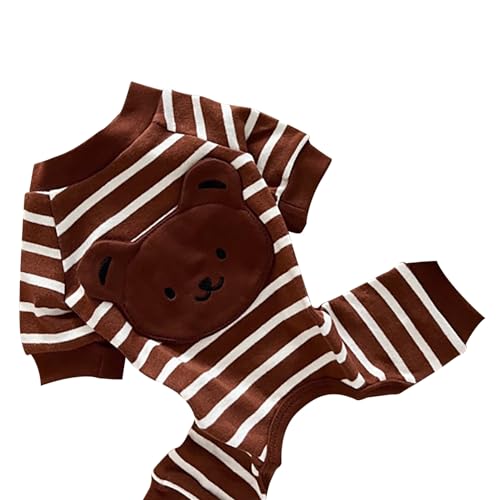 Hunde-Pyjama, Süßer, Modischer, Atmungsaktiver Haustier-Overall, Gestreift, für Kleine Hunde (L) von Fabater