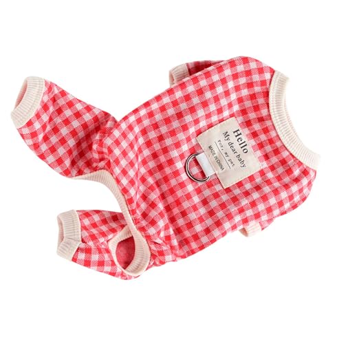 Hundekleidungs-Leine-Set, Atmungsaktiv, Bezaubernd, Warm Haltende Welpenkleidung mit Roter Leine für Bichon Frise für den Frühling und Zum Spazierengehen (S) von Fabater