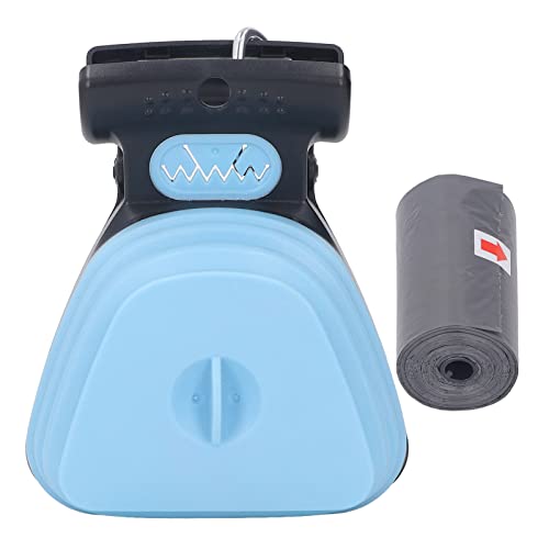 Hundekotschaufel, Tragbarer Hundekotschaufel, Aufsammeln von Sanitärabfällen für Alle Hunde, Handgehaltener Welpenkotschaufel, Hundekotreiniger mit Leine Clip und 1 Rolle Kotbeutel (Blau) von Fabater