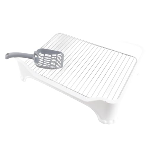 Hundetöpfchen-Tablett, Herausnehmbare, Waschbare Haustier-Toiletten-Trainings-PIPI-Pad-Ablage aus Edelstahl für 1,5 Bis 2,5 Kg Kleine, Mittelgroße Hunde, 15 Mm Abstand, (White) von Fabater
