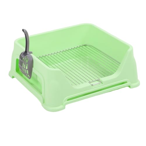 Hundetopfschale, Edelstahlnetz, Hundedrüsenbox -Hunde -Trainingstoilette für Kleine Mittelgroße Hunde, Einfache und Reinigung, Kleine Welpentrainingstablett, (hellgrün) von Fabater