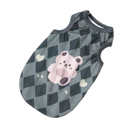 Hundeweste, Welpen-Tanktop, Weich, Bequem und Leicht für den Sommer (Quadratischer Bärenstil XL) von Fabater