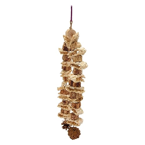 Papageien-Kauspielzeug, Bissfestes Papageienspielzeug, Sicher Hängend, Interessant, Entwickelt die Intelligenz der Vögel, Walnuss, Kiefernzapfen, Maisblatt, Reduziert den Wurm von Fabater