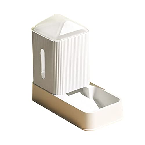 Schwerkraft-Futterspender und Tränke-Set, Vollständig Geschlossener Futterautomat für Haustiere, 3,5 L, Lebensmittelechtes PP für Zuhause (White) von Fabater