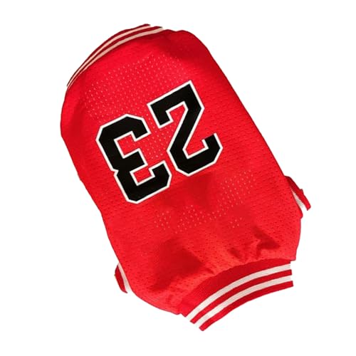 Sommer-Haustierkleidung, Bequem, um Haarausfall zu Vermeiden, Leicht zu Reinigende, Atmungsaktive Hunde-Shirts mit Basketball-Motiv für Camping (S) von Fabater