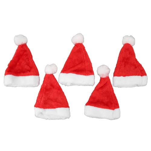 Weihnachts-Haustiermütze, rot-weiß, Niedliche Haustier-Nikolausmütze aus Plüsch Zum Tragen von Haustieren von Fabater