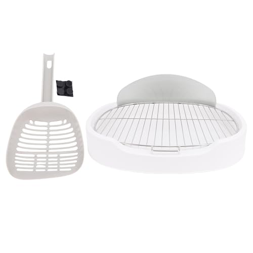 Welpentoilette, Hundetoilette für Drinnen, Kompakter Welpentoilettenhalter, Halter für PIPI-Pads, Hundetoilette für Kleine Hunde, Welpen-Trainingstablett mit Trennwand, (White) von Fabater