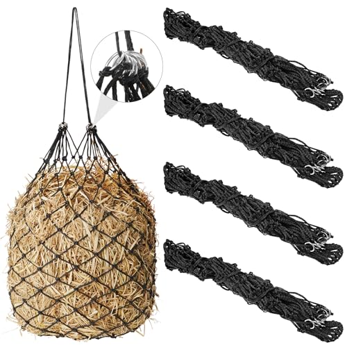 Fabbay Heunetz für langsames Füttern, schwarz, verstellbar, für Pferde, 101,6 cm Länge, mit 5,1 cm Löchern und Ringen, hängende Ziege, Pferdefütterungszubehör für Scheunen, Paddock, Pferde, Ziegen, Fabbay Heunetz für langsames Füttern, schwarz, verstellbar, für Pferde, 101,6 cm Länge, mit 5,1 cm Löchern und Ringen, hängende Ziege, Pferdefütterungszubehör für Scheunen, Paddock, Pferde, Ziegen, von Fabbay