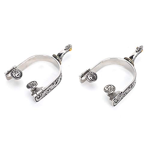 Cowboy Spurs, Boot Spurs, Edelstahl Exquisite Silber Mehrzweck dekorative Reitwettbewerb für Pferdetraining Farm Dressur von Faceuer