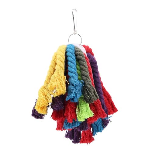 Buntes Baumwollseil zum Aufhängen, Vogelspielzeug für Papageien, täglicher Spaß und Schnabelpflege, Reißseil, Kauspielzeug für Vogelkäfig Buntes Baumwollseil zum Aufhängen, Vogelspielzeug für Papageien, täglicher Spaß und Schnabelpflege, Reißseil, Kauspielzeug für Vogelkäfig von FackLOxc