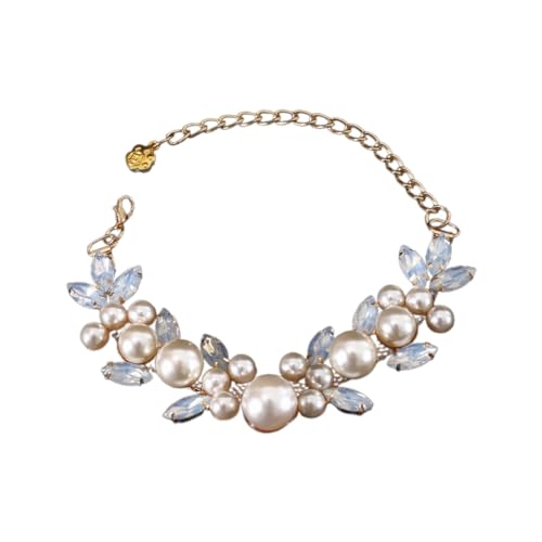 Haustier-Hochzeits-Perlenhalsband, mit Strasssteinen besetzt, glitzernde Strasssteine, Hochzeitskostüm, Foto-Requisiten Haustier-Hochzeits-Perlenhalsband, mit Strasssteinen besetzt, glitzernde Strasssteine, Hochzeitskostüm, Foto-Requisiten von FackLOxc