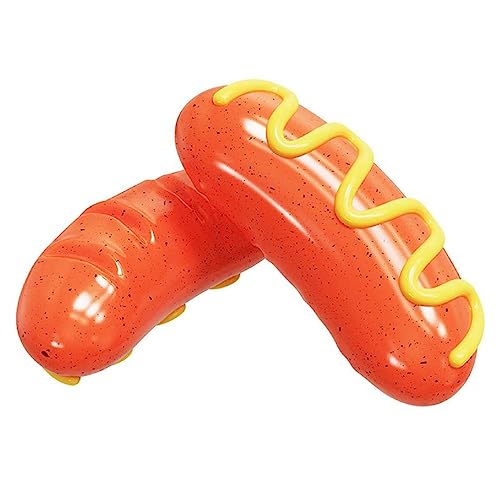 Pet Toy For Chewing Teeth Cleaning Dogs Interactive Bite Resistant Hotdog Shape Toy For Aggressive Chewer Molar Toy Dogs Chew Toy For Aggressive Chewers Large Breeds Indestructible Dogs Chew Toy von FackLOxc