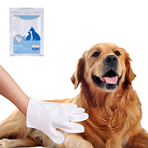 Reinigungstücher zum Ausspülen desodorierender Handschuhe für Hunde und Katzen, entfernen sanft Schmutzgeruch für Augen, Ohren, Pfoten, Gesicht, Körper und Hintern, Haustierwaschhandschuh von FackLOxc