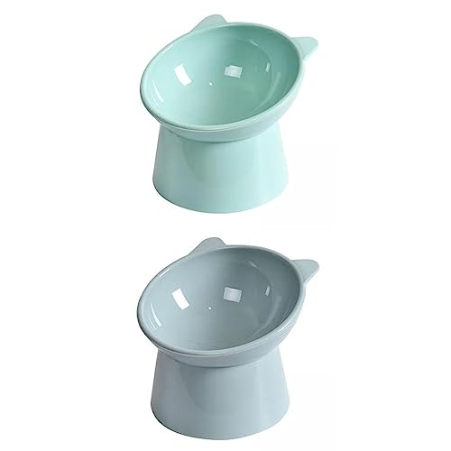 2X Fressnapf aKatzennapf Hundenapf, erhöhter Katzennapf, Futternapf, Wasserspender, rutschfest, für Hunde (Light Blue, One Size) von Factorys