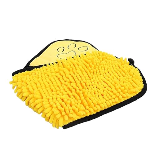 Factorys Christmas Badetuch zur Haustierpflege, schnell trocknendes Frotteetuch für Hunde Katzen, weiches saugfähiges Korallenfleece, mit Eingrifftaschen für einfache Handhabung (Grey, 20x20x3cm) von Factorys