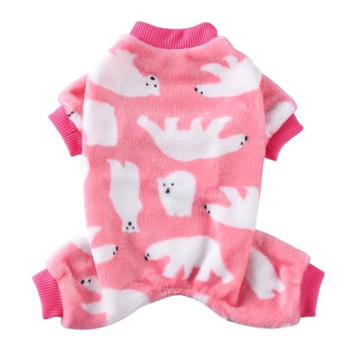 Factorys Haustier-Hundekleidung, Heimkleidung, Haustierkleidung, Pyjama, Plüsch-Haustierkleidung, Herbst-Hundepyjama, Bademantel (Pink, L) von Factorys