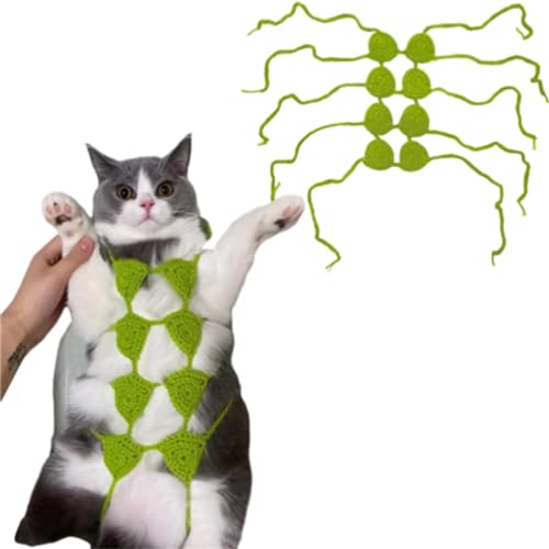 Factorys Haustier-Katzen-Bikini, rein handgefertigt, Katzenkostüm, lustige Haustierkleidung, kleine Hundekostüme Katzenhalsband Magnetverschluss (Green, One Size) von Factorys
