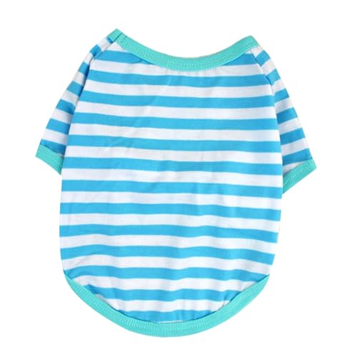 Factorys Haustier-Kleidung für Hunde, gestreift, Rundhals-T-Shirt, gestreiftes Haustier-Shirt, Haustier-Kleidung im koreanischen Stil, Kleidung für kleine Hunde Hundepullover Für Welpen (A, M) von Factorys