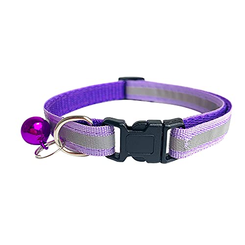 Factorys Hundehalsband aus Nylon, Verstellbare und Reflektierend, Halsband Hund mit Weich Neopren Gepolstert für Welpen Kleine Mittel Große Hunde (Lila) von Factorys