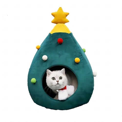 Factorys Katzenbetten für Hauskatzen, Weihnachtsbaum Höhle Katzenbetthöhle, Katzenhaus mit Abnehmbarem waschbaren Kissen, weiches und warmes Katzenhaus für drinnen für Kätzchen und mittelgroße (Grün) Factorys Katzenbetten für Hauskatzen, Weihnachtsbaum Höhle Katzenbetthöhle, Katzenhaus mit Abnehmbarem waschbaren Kissen, weiches und warmes Katzenhaus für drinnen für Kätzchen und mittelgroße (Grün) von Factorys