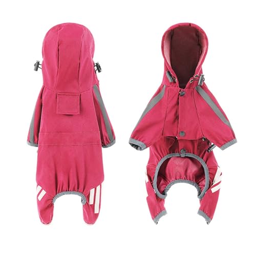 Factorys Pet Haustier-Regenmantel für Hunde, vierbeiniger Regenmantel, Größe für Hunde, Haustier, regnerischer Tag, Ausflugskleidung (Pink, L) von Factorys