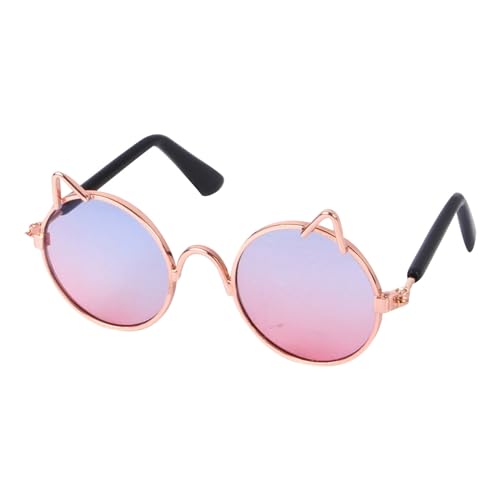 Katzen Sonnenbrille, Retro Kätzchen Sonnenbrille, Pet Welpen UV Schutz Sonnenbrille, Klassische Mode Lustige Haustierbrille für Katzen Hunde Cosplay Partys Kostüm Foto Requisiten (E) von Factorys