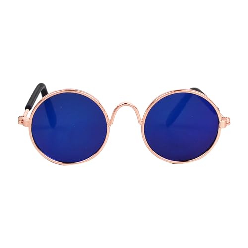 Katzen Sonnenbrille, Runde Haustier Sonnenbrille Pet Welpen Retro Haustier Brille, Klassische kleine Katzenbrille, Cosplay Kostüm für Foto Requisiten, Niedliche Haustier Dekorationen (G) von Factorys