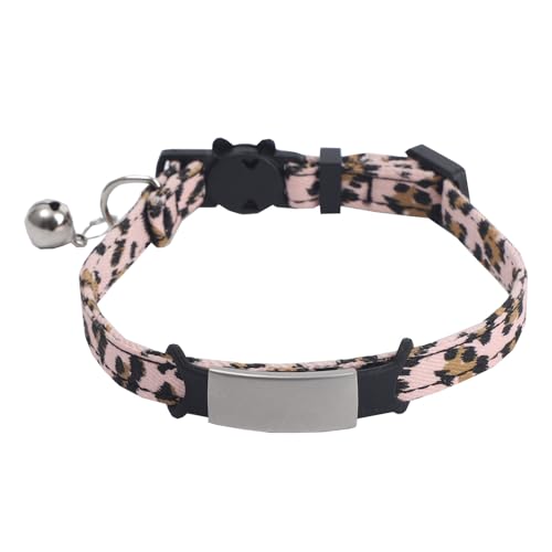 Katzenhalsbänder mit Glocke, Weich & Komfort Hunde Halsband, Verstellbares Leopard Pattern Halsband für Katze, Welpen, kleine Hunde Katzenhalsbänder mit Glocke, Weich & Komfort Hunde Halsband, Verstellbares Leopard Pattern Halsband für Katze, Welpen, kleine Hunde von Factorys