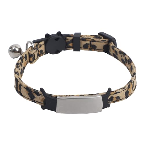 Katzenhalsbänder mit Glocke, Weich & Komfort Hunde Halsband, Verstellbares Leopard Pattern Halsband für Katze, Welpen, kleine Hunde Katzenhalsbänder mit Glocke, Weich & Komfort Hunde Halsband, Verstellbares Leopard Pattern Halsband für Katze, Welpen, kleine Hunde von Factorys