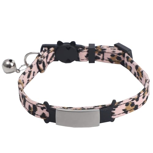 Katzenhalsbänder mit Glocke, Weich & Komfort Hunde Halsband, Verstellbares Leopard Pattern Halsband für Katze, Welpen, kleine Hunde Katzenhalsbänder mit Glocke, Weich & Komfort Hunde Halsband, Verstellbares Leopard Pattern Halsband für Katze, Welpen, kleine Hunde von Factorys