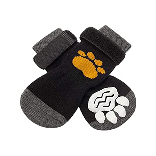 4 St Indoor Anti-Rutsch Socken Für Hunde - Weicher Verstellbarer Pfotenschutz Für Alter Hund Mit Riemen Traktionskontrolle Für Innen Hartholzböden von Facynde