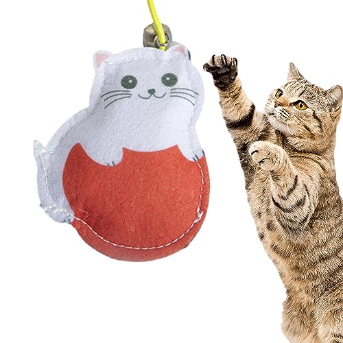 Facynde Interaktives Katzenspielzeug,Automatisches interaktives Katzenspielzeug - Interaktives automatisches Katzentürspielzeug mit elastischem Seil für Hauskatzen, Heimkatzensprungübung von Facynde