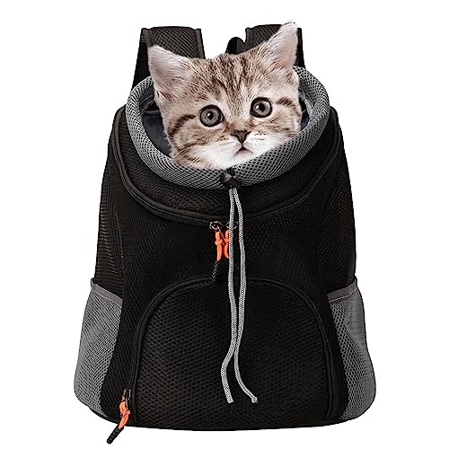 Katzenrucksack | Hund Welpe Große Katze Tragerucksack mit Sicherheitsgurt - Verstellbare Hände - Hund Katze Reisetasche, Belüftete Tragetasche für Reisen, Wandern, Radfahren, Outdoor von Facynde