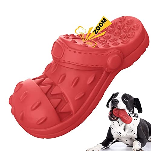 Facynde Kauspielzeug für Hunde aus Gummi, Robustes Hundespielzeug aus Gummi Innovatives Design in Pantoffelform, Hundezahnbürste Spielzeug zum Trainieren und Reinigen der Zähne Rot/Grün/Blau von Facynde