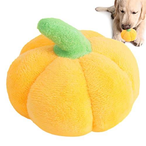 Facynde Kürbis Hund Plüsch | Pumpkin Dog quietschendes interaktives Spielzeug,Halloween-Hundekürbis-Plüschtiere, quietschendes Hundespielzeug Hundekauspielzeug für mittelgroße Rassen von Facynde