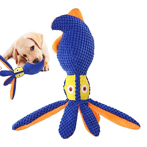 Facynde Oktopus-Hundespielzeug | Katzen-Hunde-Plüschtier-Plüschtierzubehör - Tragbares Plüsch-Kautrainingsspielzeug für Haustiere, quietschendes Hundespielzeug für kleine, mittelgroße Hunde, Welpen von Facynde