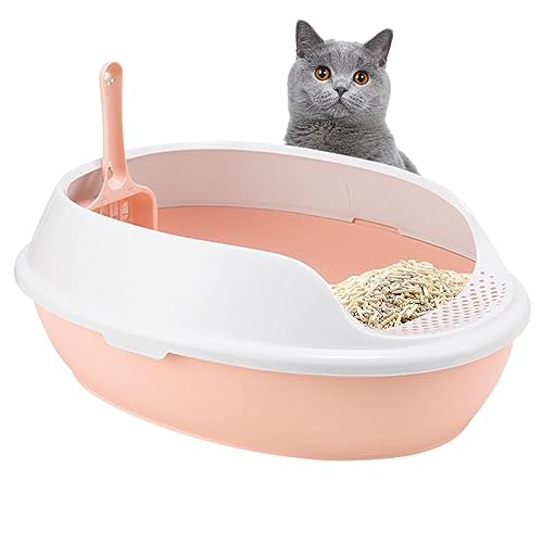 Halbgeschlossene Katzentoilette Aus Kunststoff, Katzentoilette Für Kätzchen, Geteiltes Design Aus PP-Material, Praktisch Und Robust, Katzentoilette Für Schlafzimmer von Facynde