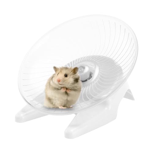 Hamster Fliegende Untertasse | Stabile Hamster Transparentes Untertassenrad Modisch | Kleintierbedarf für Zwerghamster, Goldbären, Honighasen, Fettschwanz-Rennmäuse und Hamster von Facynde